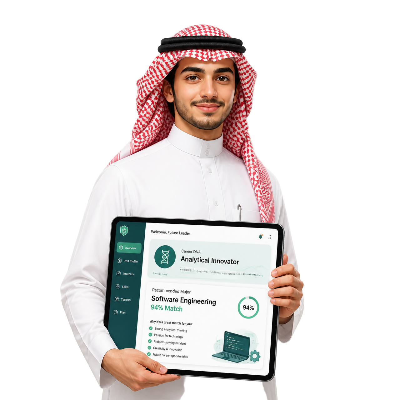 طالب سعودي أنهى اختبار TDICS Student واكتشف تخصصه والجامعات المناسبة وخطوته الأكاديمية القادمة.